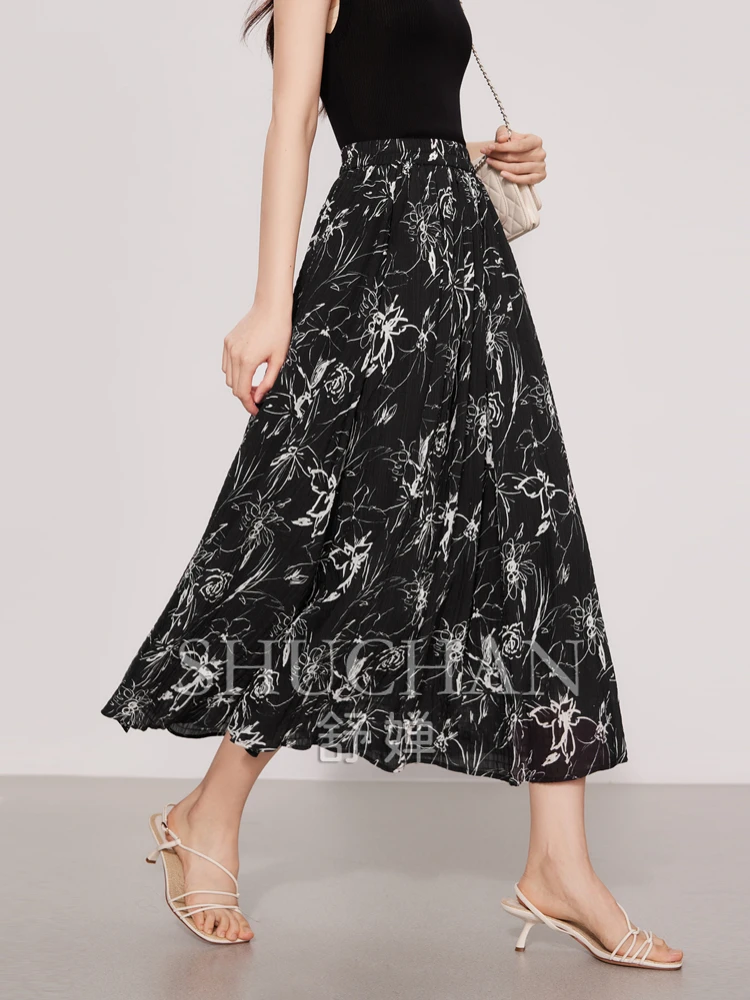 good quality, black and white flower rhyme, artistic line flower printing, elastic waist A-shaped skirt 25 summer
good quality, black and white flower rhyme, artistic line flower printing, elastic waist A-shaped skirt 25 summer