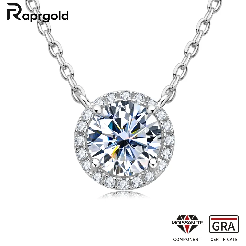RAPRGOLD GRA сертифицированное 6,5 мм круглое ожерелье с подвеской из муассанита для женщин, ожерелья из стерлингового серебра 925 пробы, цепочка, ювелирные изделия, подарки
RAPRGOLD GRA сертифицированное 6,5 мм круглое ожерелье с подвеской из муассанита для женщин, ожерелья из стерлингового серебра 925 пробы, цепочка, ювелирные изделия, подарки