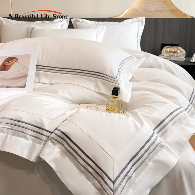 100% Cotton Luxury Hotel Style Bedding Set Queen King Size Solid Color Embroidery Duvet Cover Flat/Fitted Bed Sheet Pillowcases
100% Cotton Luxury Hotel Style Bedding Set Queen King Size Solid Color Embroidery Duvet Cover Flat/Fitted Bed Sheet Pillowcases