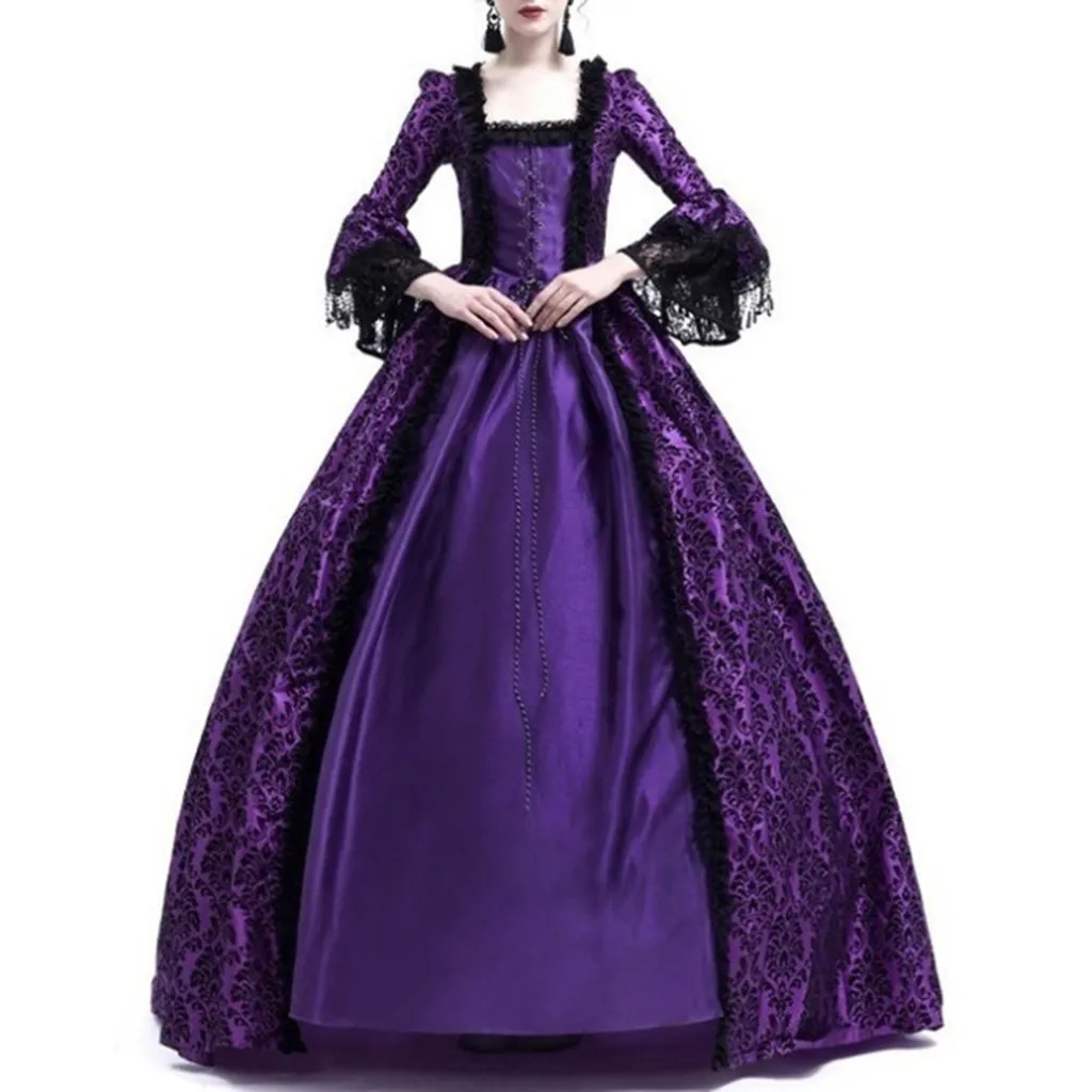 Women's Retro Long Sleeve Dress Medieval Victorian Court Lace Stitching Dress Gothic Dress Cosplay Party Costume S-5XL
Women's Retro Long Sleeve Dress Medieval Victorian Court Lace Stitching Dress Gothic Dress Cosplay Party Costume S-5XL