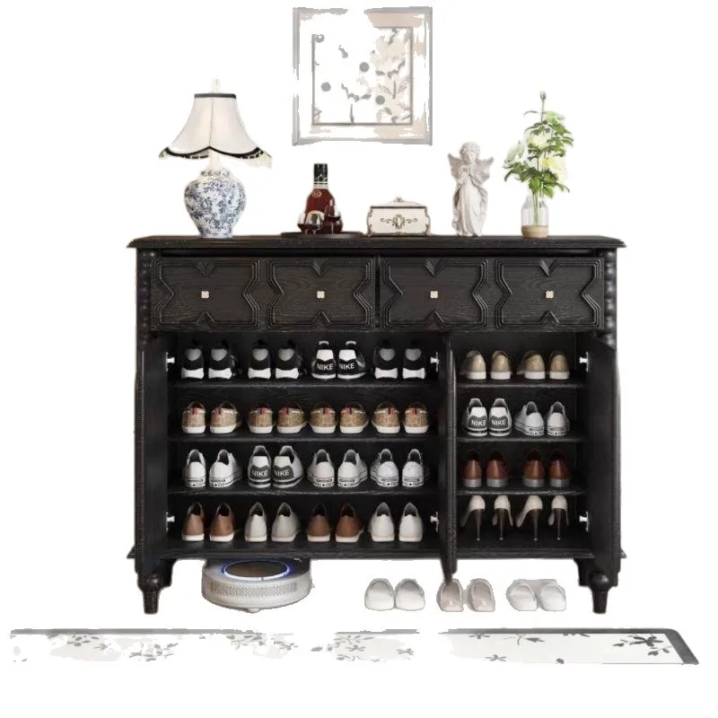 Retro solid wood shoe cabinet Floor-to-ceiling entrance cabinet Decorative storage cabinet
Retro solid wood shoe cabinet Floor-to-ceiling entrance cabinet Decorative storage cabinet