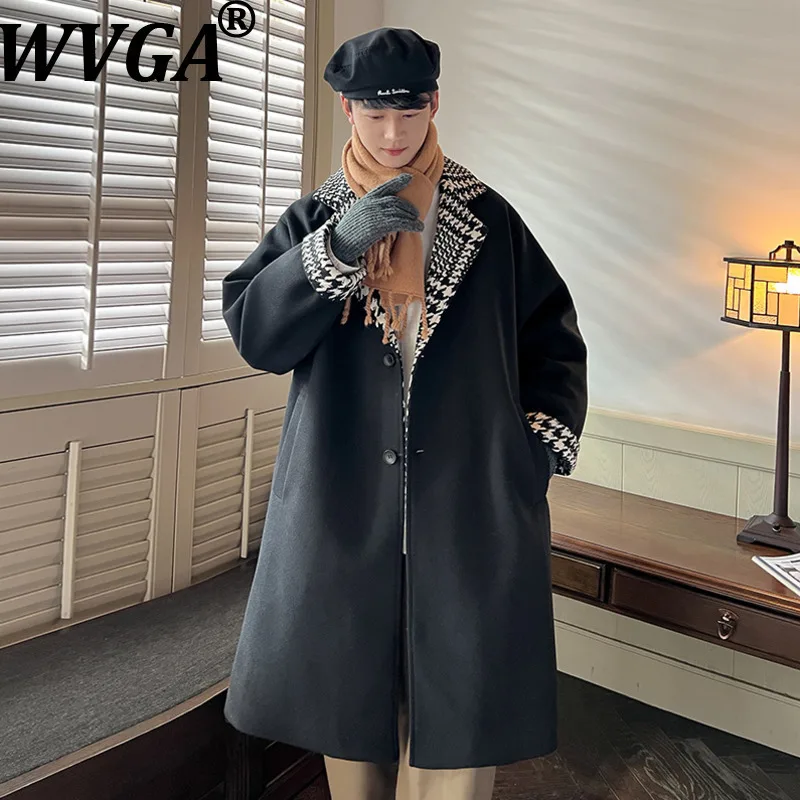 WVGA Autumn Winter New Men Tide Mid-Length Houndstooth Woolen Trench Coat Niche Chic Casual Turn-Down Collar Suit Jackets W16196
WVGA Autumn Winter New Men Tide Mid-Length Houndstooth Woolen Trench Coat Niche Chic Casual Turn-Down Collar Suit Jackets W16196