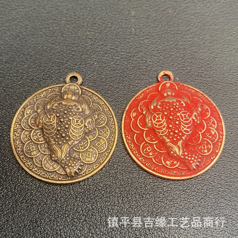 Brass Cinnabar Copper Medal Three-Legged Golden Toad Keychain Pendant Vintage Golden Toad Money Car Pendant Copper Ornament
Brass Cinnabar Copper Medal Three-Legged Golden Toad Keychain Pendant Vintage Golden Toad Money Car Pendant Copper Ornament
