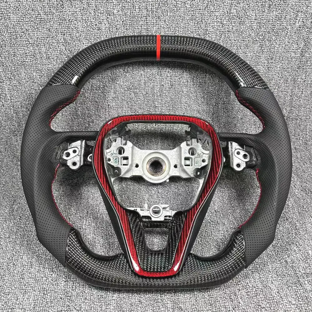 Flat Real Carbon Fiber Steering Wheel For Toyota Camry Corolla Avalon RAV4 2018-2024 Red Stitching And Strip Carbon Fiber Trim
Flat Real Carbon Fiber Steering Wheel For Toyota Camry Corolla Avalon RAV4 2018-2024 Red Stitching And Strip Carbon Fiber Trim