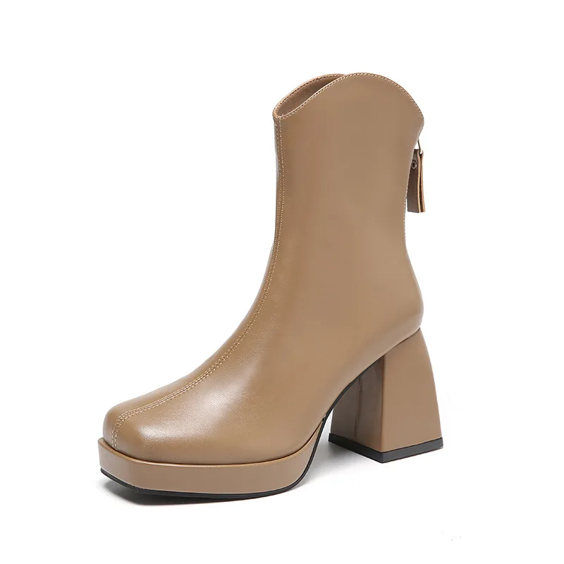 Women Boots Leather Square High Heel Ankle Boots Round Toe Winter Shoes Woman Warm Comfort Fashion Platform Zipper Boots Black
Women Boots Leather Square High Heel Ankle Boots Round Toe Winter Shoes Woman Warm Comfort Fashion Platform Zipper Boots Black