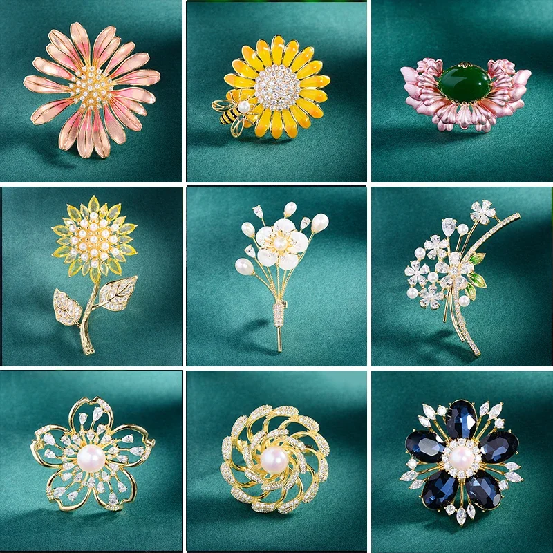Trendy Enamel Sunflower Luxury Broochpins Temperament Zircon Flower Brooches for Women's Corsage Suit Accessorie Fashionable
Trendy Enamel Sunflower Luxury Broochpins Temperament Zircon Flower Brooches for Women's Corsage Suit Accessorie Fashionable