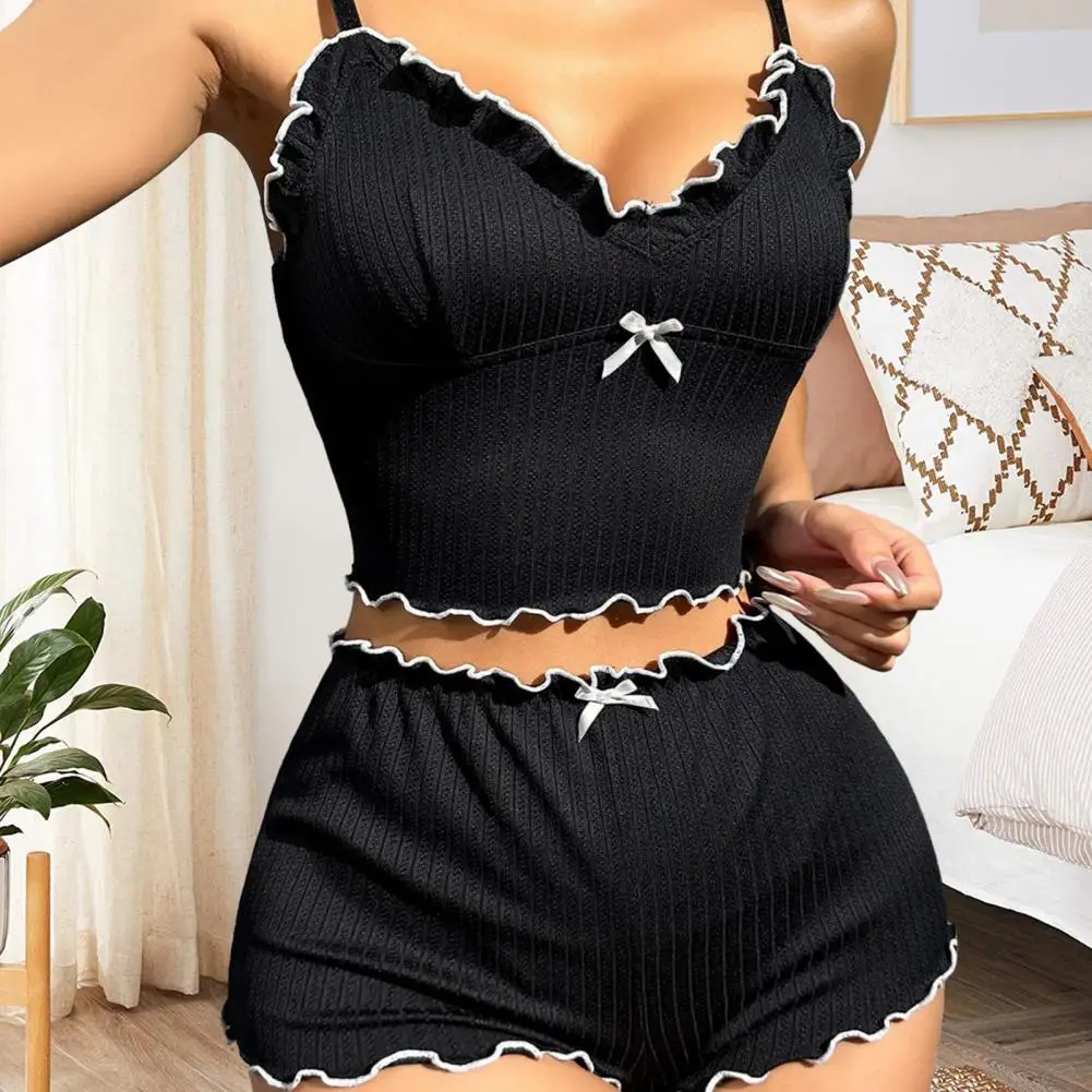 Women's Pajama Set Pajamas T-Shirts Shorts Black V Neck T-Shirt Top Comfortable Casual Summer
Women's Pajama Set Pajamas T-Shirts Shorts Black V Neck T-Shirt Top Comfortable Casual Summer 