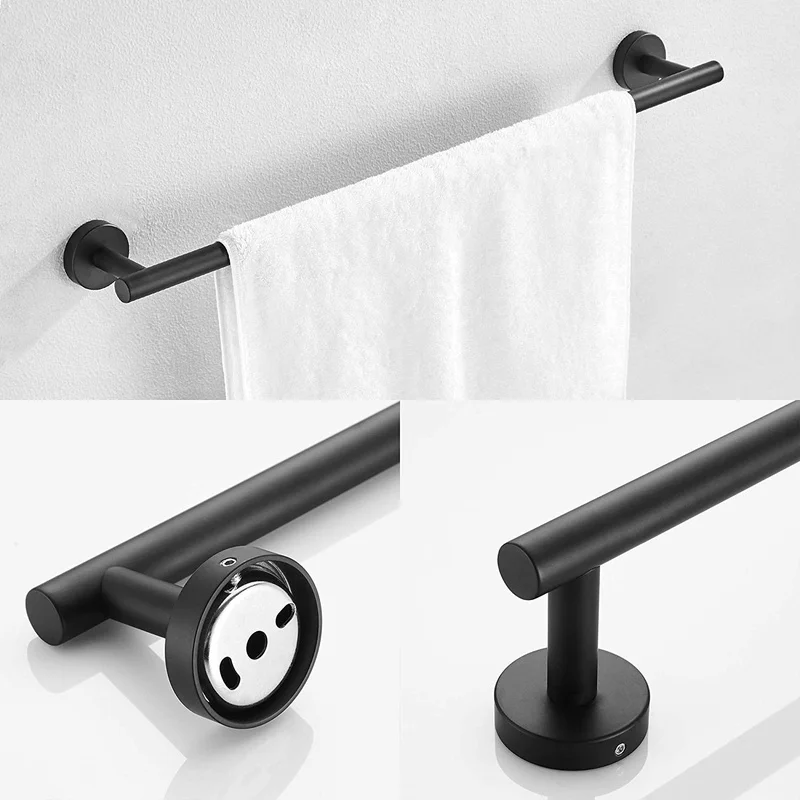 Bathroom Hardware Set: Towel Bar, Toilet Paper Holder, Robe Hook
Bathroom Hardware Set: Towel Bar, Toilet Paper Holder, Robe Hook