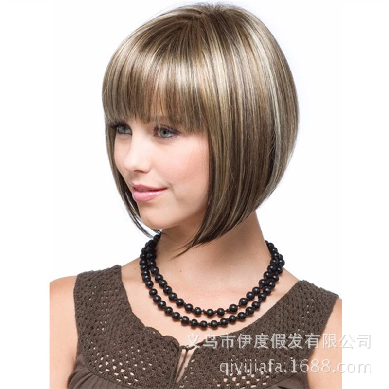 European and American , women's short hair, gradient color wigs, rose net wig set
European and American , women's short hair, gradient color wigs, rose net wig set