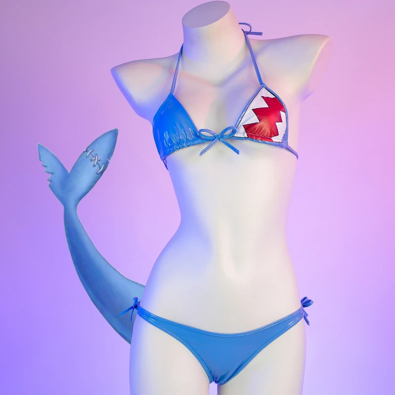 Lolita Anime Girls Kawaii Shark Lady Bikini Set Pajamas Bar Panties Women Halloween Role Play Patent Leather Lingerie Gifts Bag
Lolita Anime Girls Kawaii Shark Lady Bikini Set Pajamas Bar Panties Women Halloween Role Play Patent Leather Lingerie Gifts Bag
