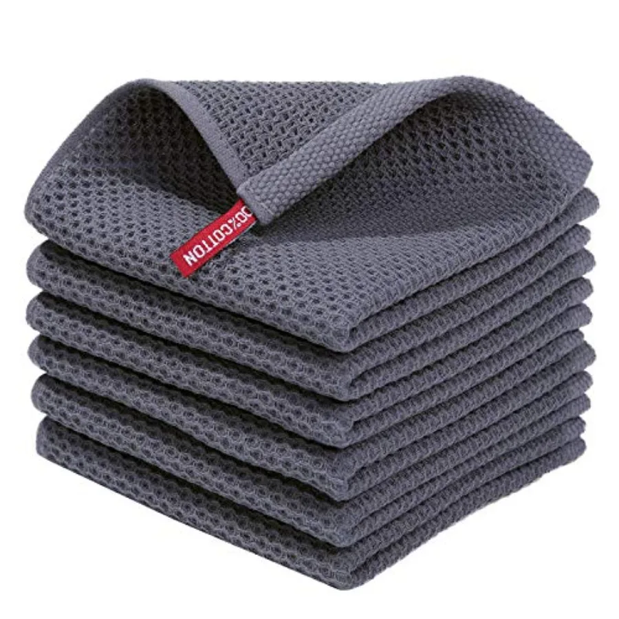 100% Cotton Waffle Weave Kitchen Dish Cloths, Ultra Soft Absorbent Quick Drying Dish Towels, Inch, 6-Pack
100% Cotton Waffle Weave Kitchen Dish Cloths, Ultra Soft Absorbent Quick Drying Dish Towels, Inch, 6-Pack