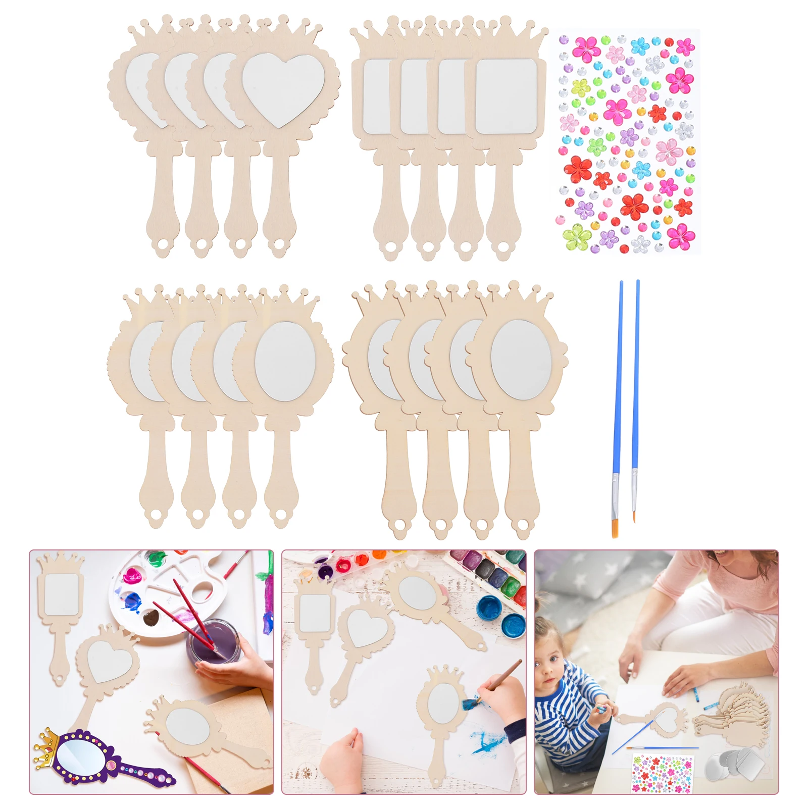 12 Pieces Children Decorative Mirror Unfinished Wooden Handheld Mirrors DIY Blank Princess Pocket Size Acrylic
12 Pieces Children Decorative Mirror Unfinished Wooden Handheld Mirrors DIY Blank Princess Pocket Size Acrylic