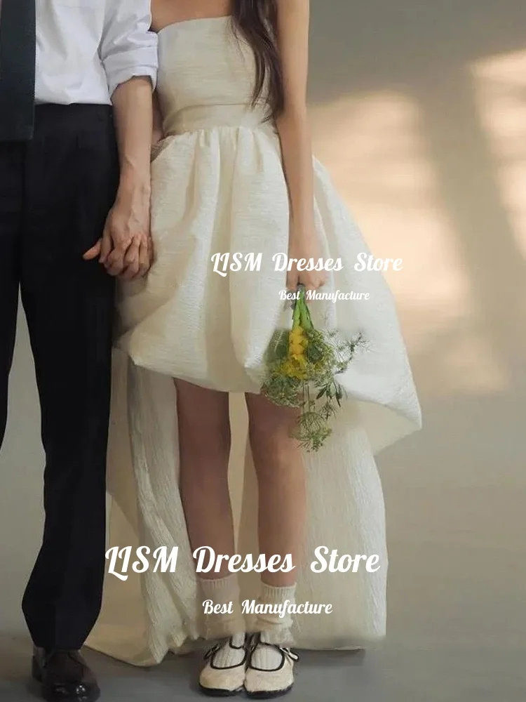Lism Simple Korea Wedding Party Dress Strapless High Low Photo Shoot Bridal Reception Gown 웨딩드레스 Customized Evening Dresses 2026
Lism Simple Korea Wedding Party Dress Strapless High Low Photo Shoot Bridal Reception Gown 웨딩드레스 Customized Evening Dresses 2026