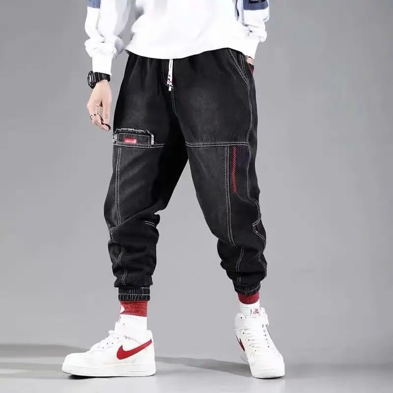 Y2K Korean Fashion Ankle Banded Denim Mens Jeans Black Cargo Pants For Men Elastic Baggy Harem Pants Streetwear Hip Hop Jeans
Y2K Korean Fashion Ankle Banded Denim Mens Jeans Black Cargo Pants For Men Elastic Baggy Harem Pants Streetwear Hip Hop Jeans