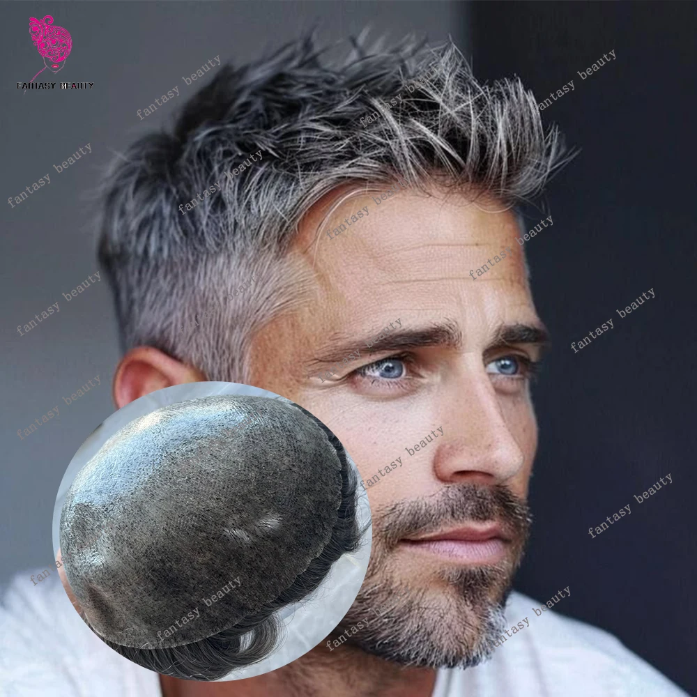 Durable Men's Human Hair Toupee Dark Brown Black Grey Undetectable Silicon PU Base Man's Hair Replacement System Afro Black Wigs
Durable Men's Human Hair Toupee Dark Brown Black Grey Undetectable Silicon PU Base Man's Hair Replacement System Afro Black Wigs