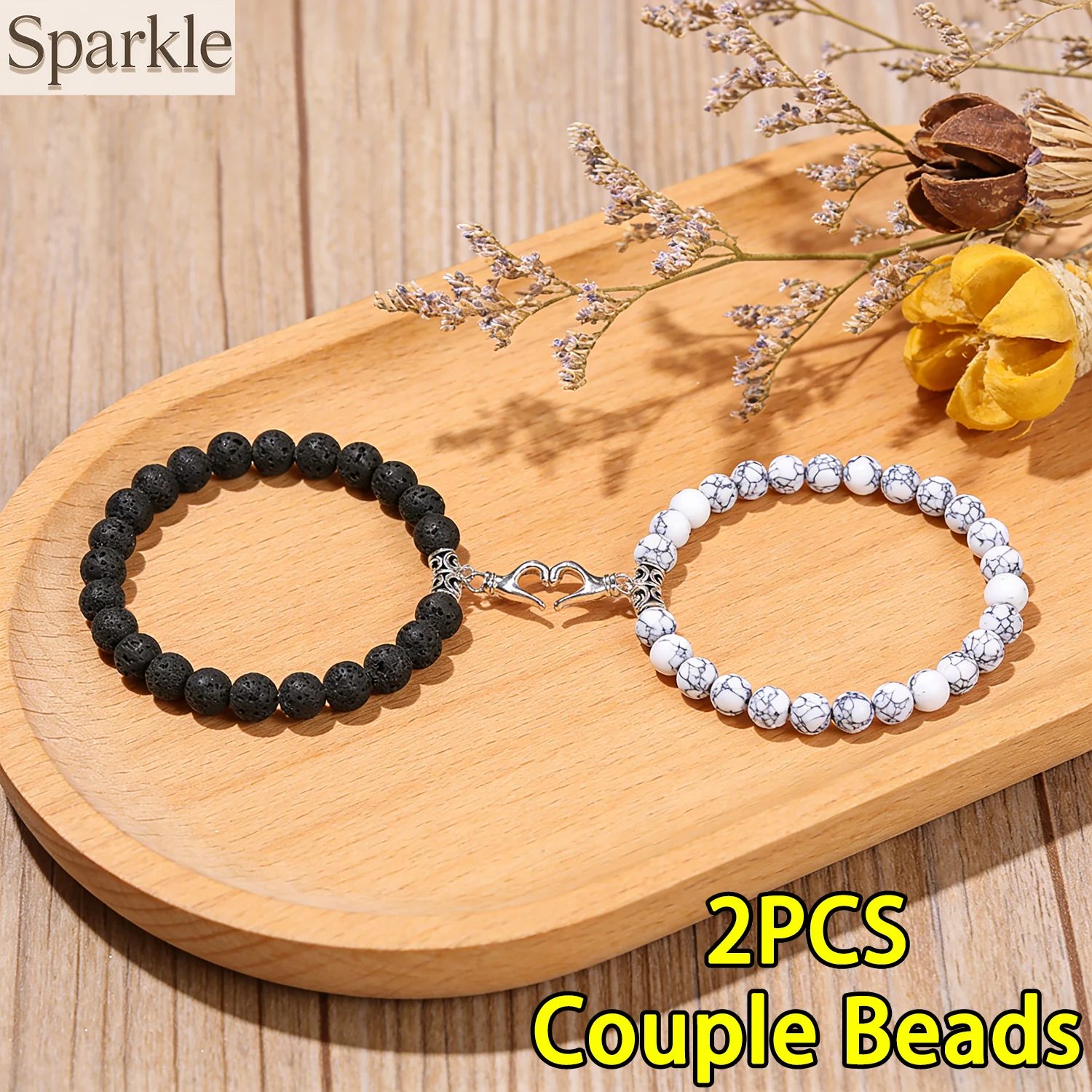 2Pcs/Set Natural Stone Beads Bracelet for Lovers Distance Heart Magnet Couple Jewelry Fashionable Friendship Gift
2Pcs/Set Natural Stone Beads Bracelet for Lovers Distance Heart Magnet Couple Jewelry Fashionable Friendship Gift