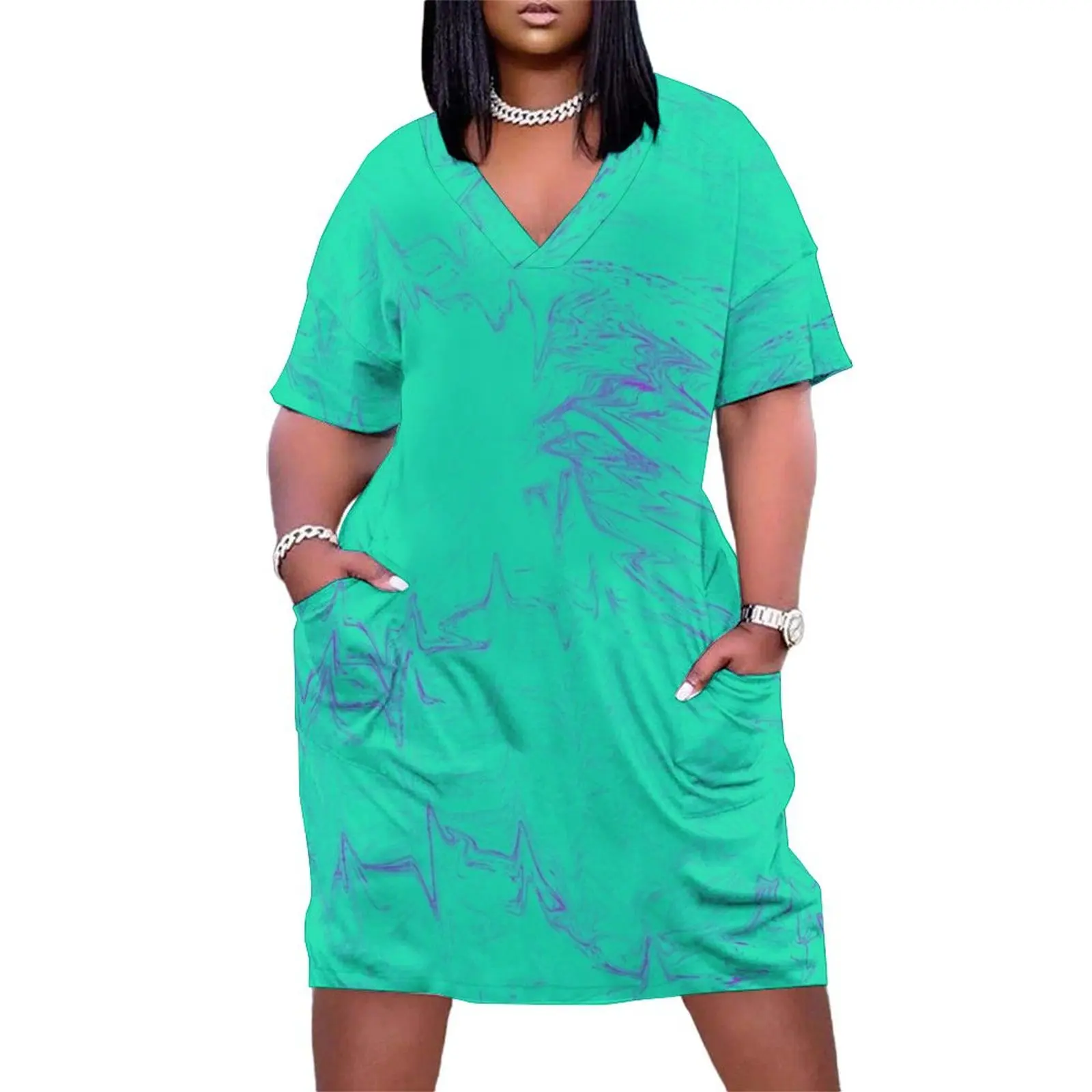 Turquoise Aqua Blues Ocean Waves Ebb Flow Tides Loose Pocket Dress Woman fashion luxury dress women's summer jumpsuit
Turquoise Aqua Blues Ocean Waves Ebb Flow Tides Loose Pocket Dress Woman fashion luxury dress women's summer jumpsuit