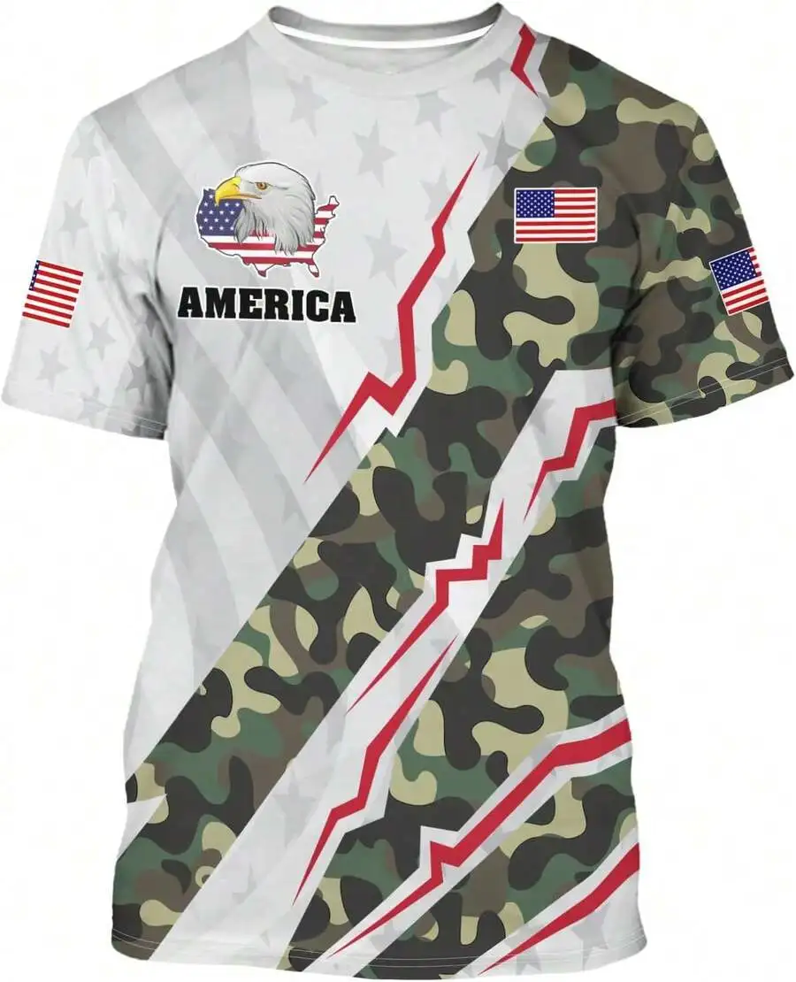 Mens American Eagle Camo Print 3D Graphic Short Sleeve Crew Neck Tee Casual
Mens American Eagle Camo Print 3D Graphic Short Sleeve Crew Neck Tee Casual