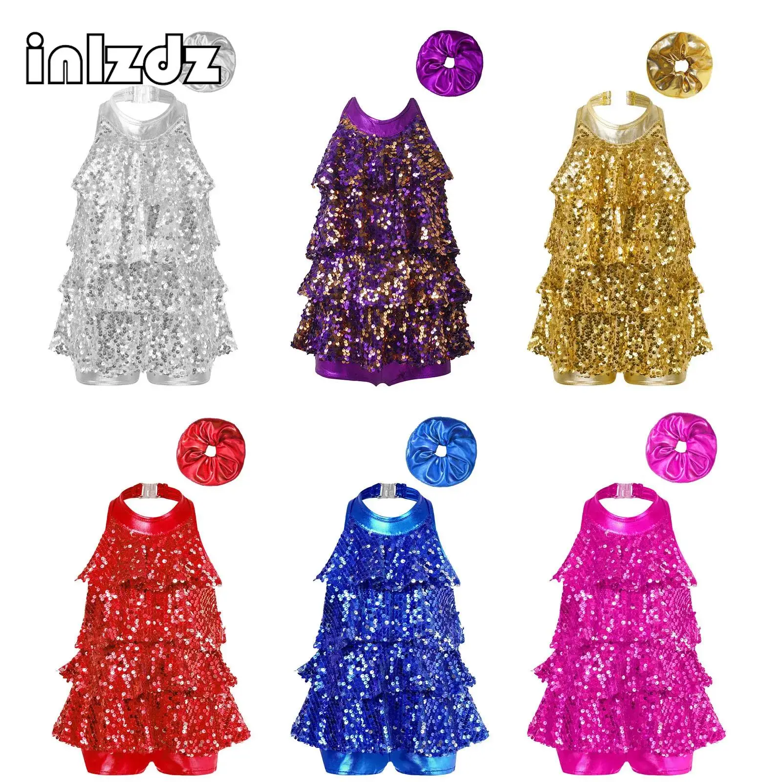 Kids Halter Shiny Sequins Unitad Dress with Hair Band Sets for Girls Ballet Modern Jazz Latin Dance Performance Party Costumes
Kids Halter Shiny Sequins Unitad Dress with Hair Band Sets for Girls Ballet Modern Jazz Latin Dance Performance Party Costumes