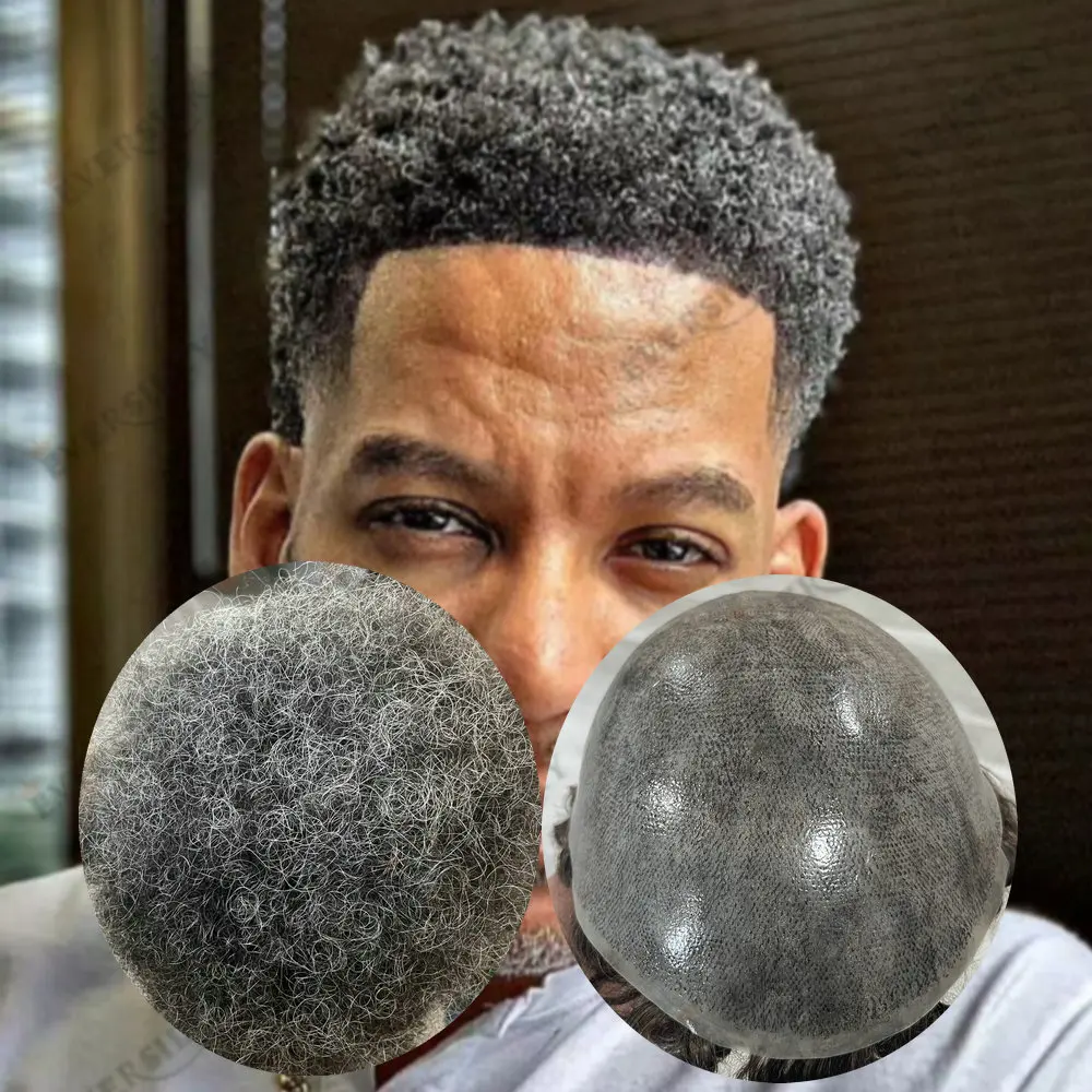 6mm Afro Curly Hairstyle Men's Toupee Gray Black Human Hair Durable Skin Base Male Capillary Prosthesis Natural Hairline System
6mm Afro Curly Hairstyle Men's Toupee Gray Black Human Hair Durable Skin Base Male Capillary Prosthesis Natural Hairline System