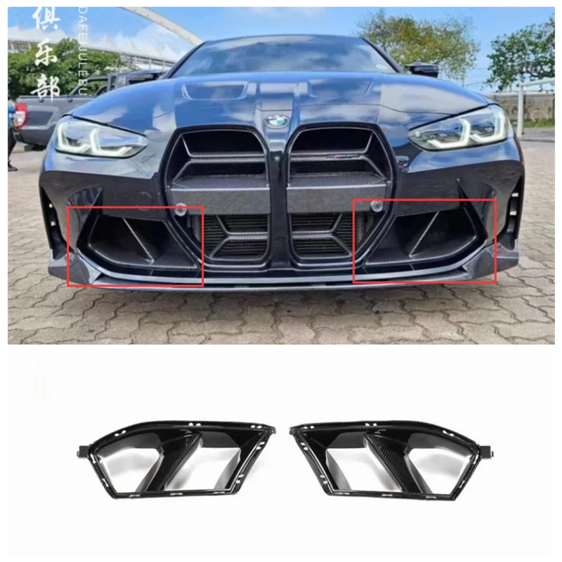 For BMW M3 M4 G80 G82 2019-2023 High Quality ABS Black & Carbon Fiber Front Bumper Fog Light Air Vent Outlet Tuyere Lip Spoiler
For BMW M3 M4 G80 G82 2019-2023 High Quality ABS Black & Carbon Fiber Front Bumper Fog Light Air Vent Outlet Tuyere Lip Spoiler