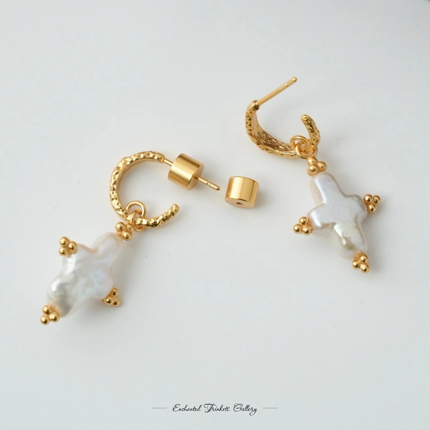 YAJUNIEL Cross Natural Freshwater Pearl Dangle Hoop Earrings for Women 24K Real Gold Plated Brass Statement Jewelry Gifts
YAJUNIEL Cross Natural Freshwater Pearl Dangle Hoop Earrings for Women 24K Real Gold Plated Brass Statement Jewelry Gifts