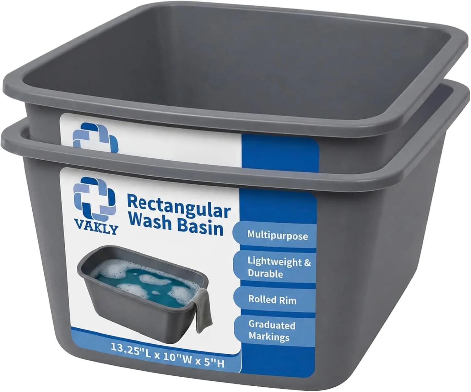 Plastic Wash Basin 7-Quart 2 Pack – Rectangular Tub with Graduated Markings for Foot Bath, Laundry, and Soaking
Plastic Wash Basin 7-Quart 2 Pack – Rectangular Tub with Graduated Markings for Foot Bath, Laundry, and Soaking