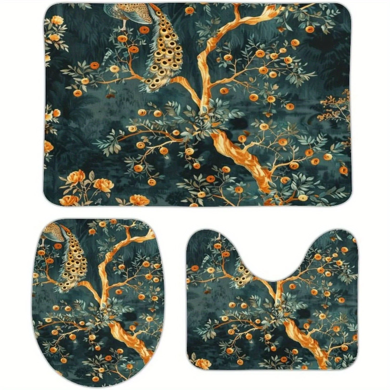 Elegant Leopard and Floral Bathroom Three-Piece Set, Waterproof Toilet Seat Cover with Matching Rugs
Elegant Leopard and Floral Bathroom Three-Piece Set, Waterproof Toilet Seat Cover with Matching Rugs