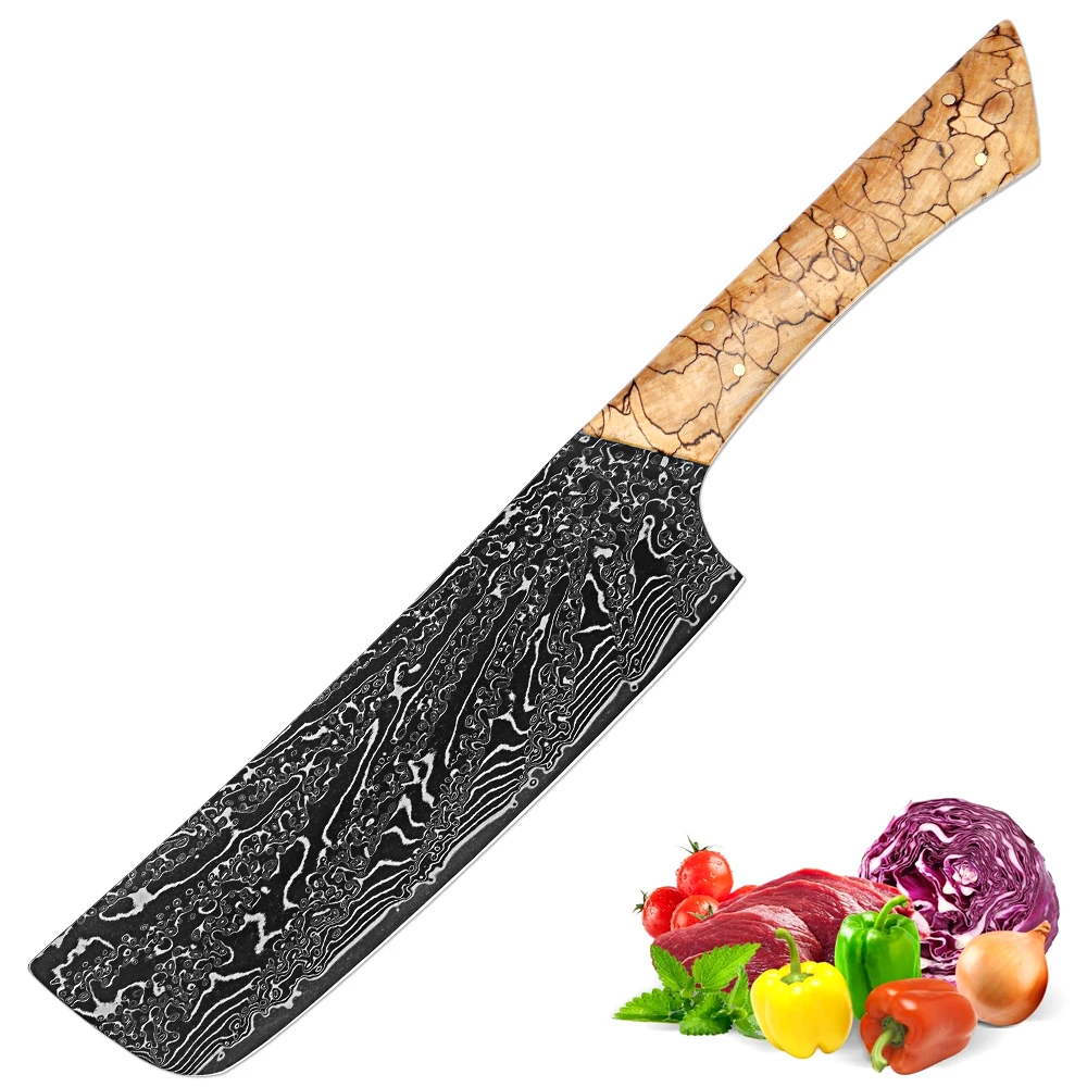 Nakiri Knife 7 Inch Japanese Kitchen Knife,Full Tang Sharp 67-Layer Damascus Steel Chef Knife Vegetable Knife Woven Wood Handle
Nakiri Knife 7 Inch Japanese Kitchen Knife,Full Tang Sharp 67-Layer Damascus Steel Chef Knife Vegetable Knife Woven Wood Handle