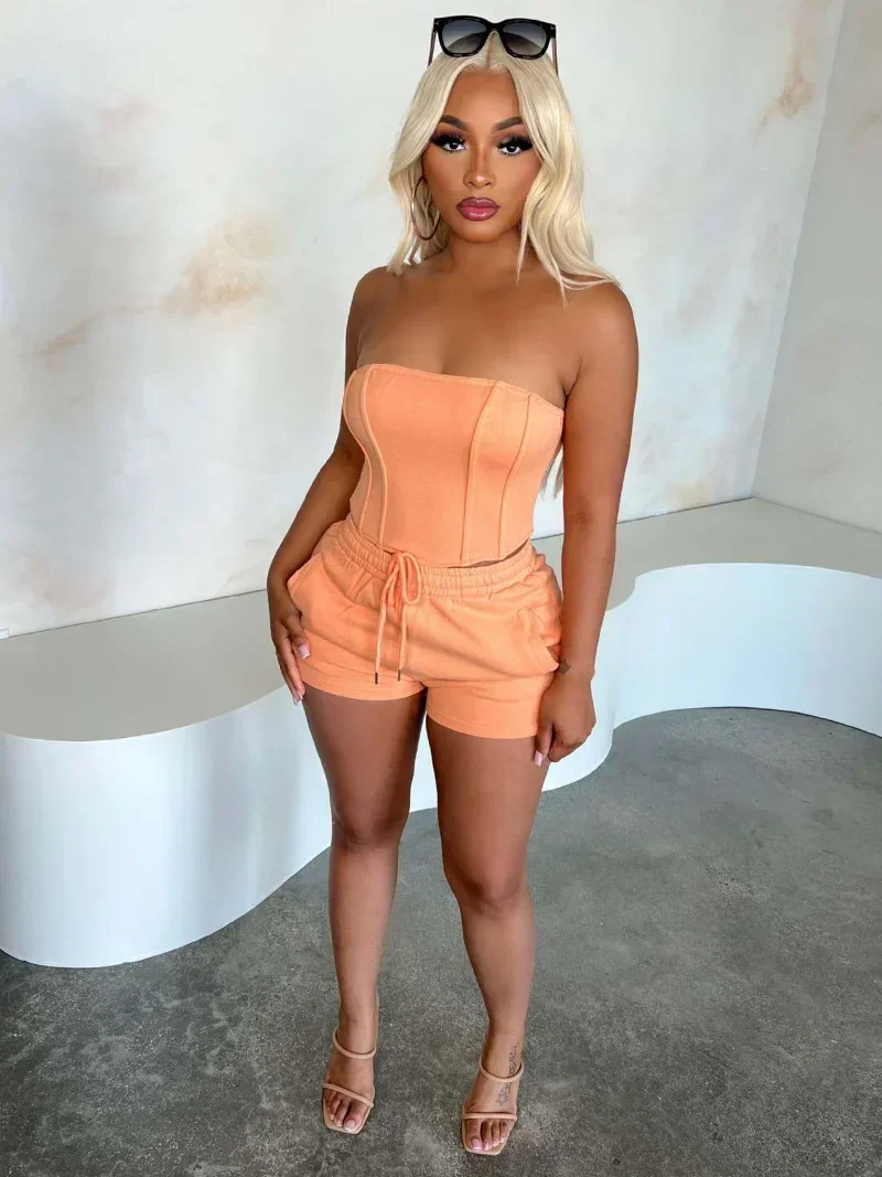 GUWU Active Women's Set Strapless Tunic Crop Top + Shorts Suit Casual Summer 2024 Fitness Yoga Two 2 Piece Set Outfit Tracksuit
GUWU Active Women's Set Strapless Tunic Crop Top + Shorts Suit Casual Summer 2024 Fitness Yoga Two 2 Piece Set Outfit Tracksuit