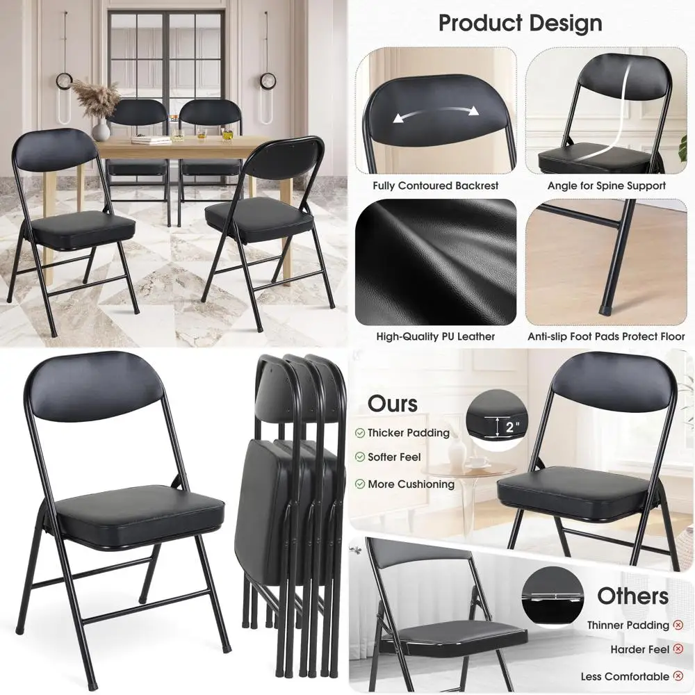 Набор из 4 складных стульев с мягкими подушками, прочный металлический каркас, не требует сборки, для мероприятий, кухни, офиса, свадеб - Бело-серый
Набор из 4 складных стульев с мягкими подушками, прочный металлический каркас, не требует сборки, для мероприятий, кухни, офиса, свадеб - Бело-серый