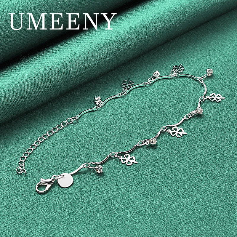925 Sterling Silver 8 Inch Delicate Four Leaf Clover Bracelet Women Wedding Fashion Jewelry
925 Sterling Silver 8 Inch Delicate Four Leaf Clover Bracelet Women Wedding Fashion Jewelry