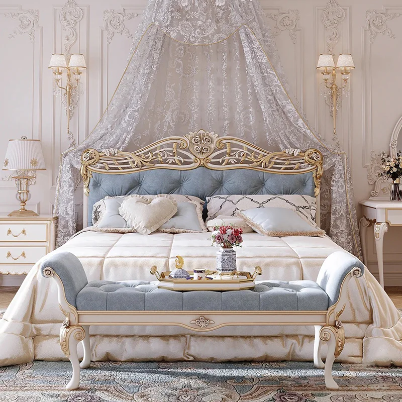 French solid wood bed double bed master bedroom big bed American style light luxury princess bed modern simple European wedding
French solid wood bed double bed master bedroom big bed American style light luxury princess bed modern simple European wedding