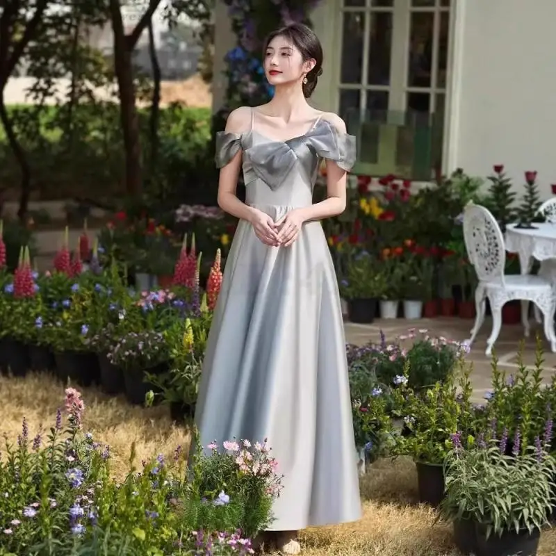 Bridesmaid Team Dress Grey Elegant Temperament Long Slim Vestidos Engagement Birthday Evening Party Gown Wedding Cheongsam
Bridesmaid Team Dress Grey Elegant Temperament Long Slim Vestidos Engagement Birthday Evening Party Gown Wedding Cheongsam