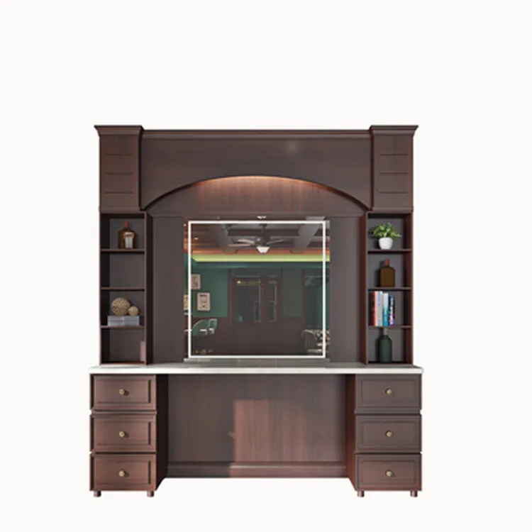 Factory Supplier Beauty Barber Salon Mirror Table Solid Wood Retro Mirror Table For Men Barber Shop Barber Table Mirror Station
Factory Supplier Beauty Barber Salon Mirror Table Solid Wood Retro Mirror Table For Men Barber Shop Barber Table Mirror Station