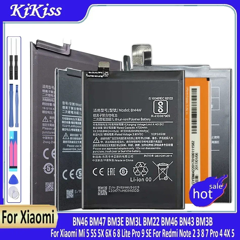 Аккумулятор BN46 BM47 BM3E BM3L BM22 BM46 BN43 BM3B для Xiaomi Mi 5 5S 5X 6X 6 8 Lite Pro 9 SE для Redmi Note 2 3 8 7 Pro 4 4X 5
Аккумулятор BN46 BM47 BM3E BM3L BM22 BM46 BN43 BM3B для Xiaomi Mi 5 5S 5X 6X 6 8 Lite Pro 9 SE для Redmi Note 2 3 8 7 Pro 4 4X 5