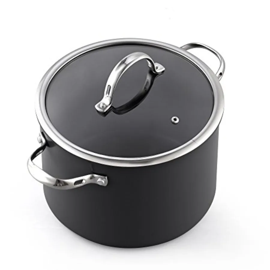 Stockpot Dutch Oven Casserole with Glass Lid 8-Quart Classic Hard Anodized Nonstick Soup Pot Black
Stockpot Dutch Oven Casserole with Glass Lid 8-Quart Classic Hard Anodized Nonstick Soup Pot Black