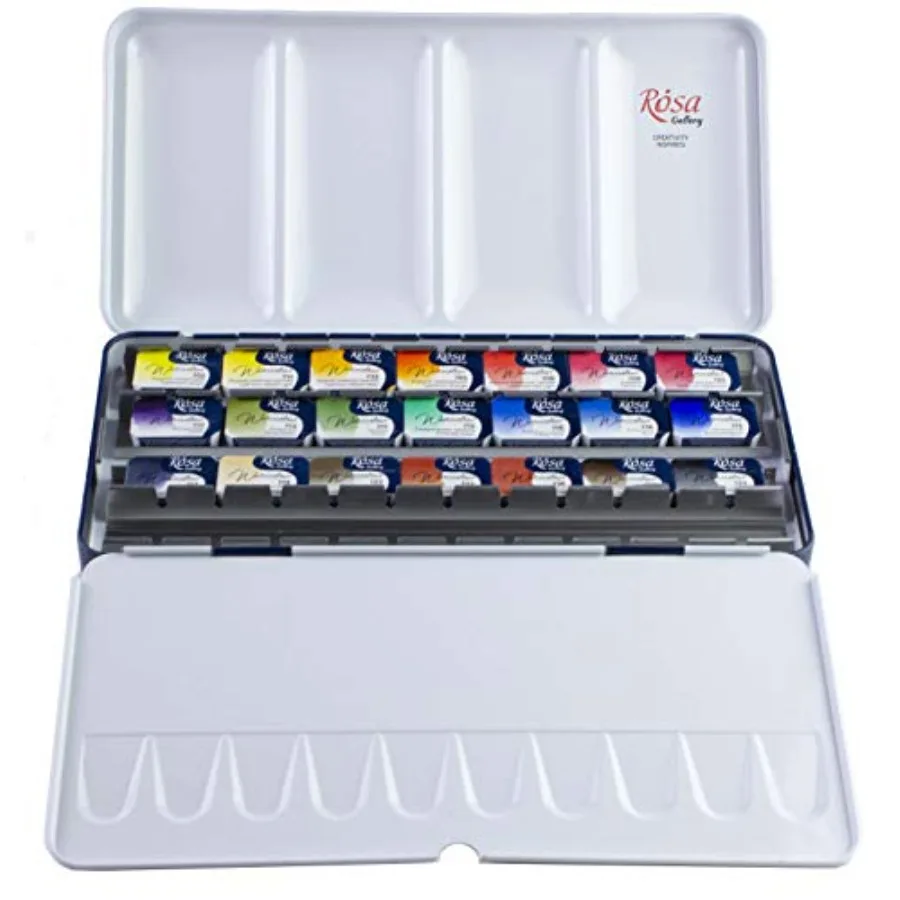 Professional Watercolor Paint Set, Made in Ukraine, 21 Water Colors of 2.5 ml, High Lightfastness Paints Kit for Artists, Adult
Professional Watercolor Paint Set, Made in Ukraine, 21 Water Colors of 2.5 ml, High Lightfastness Paints Kit for Artists, Adult