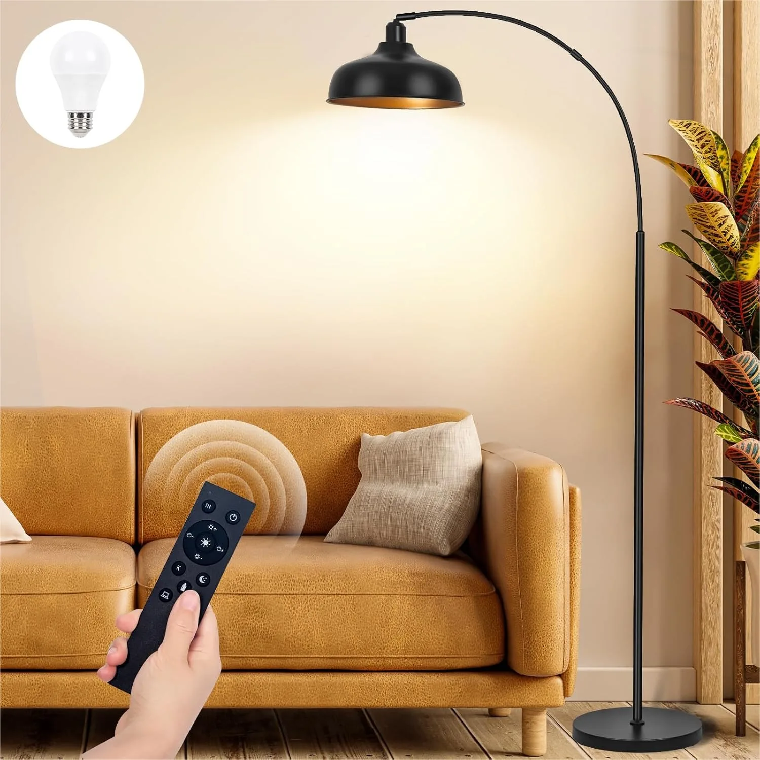 Arch Floor Lamp With Remote Dimmable 70 Inch Tall Lamp 360 Adjustable Hanging Metal Shade Arc Floor Standing With 9W LED Bulb Over Couch Floor Lamp For Living Room Foot Switch
Arch Floor Lamp With Remote Dimmable 70 Inch Tall Lamp 360 Adjustable Hanging Metal Shade Arc Floor Standing With 9W LED Bulb Over Couch Floor Lamp For Living Room Foot Switch
