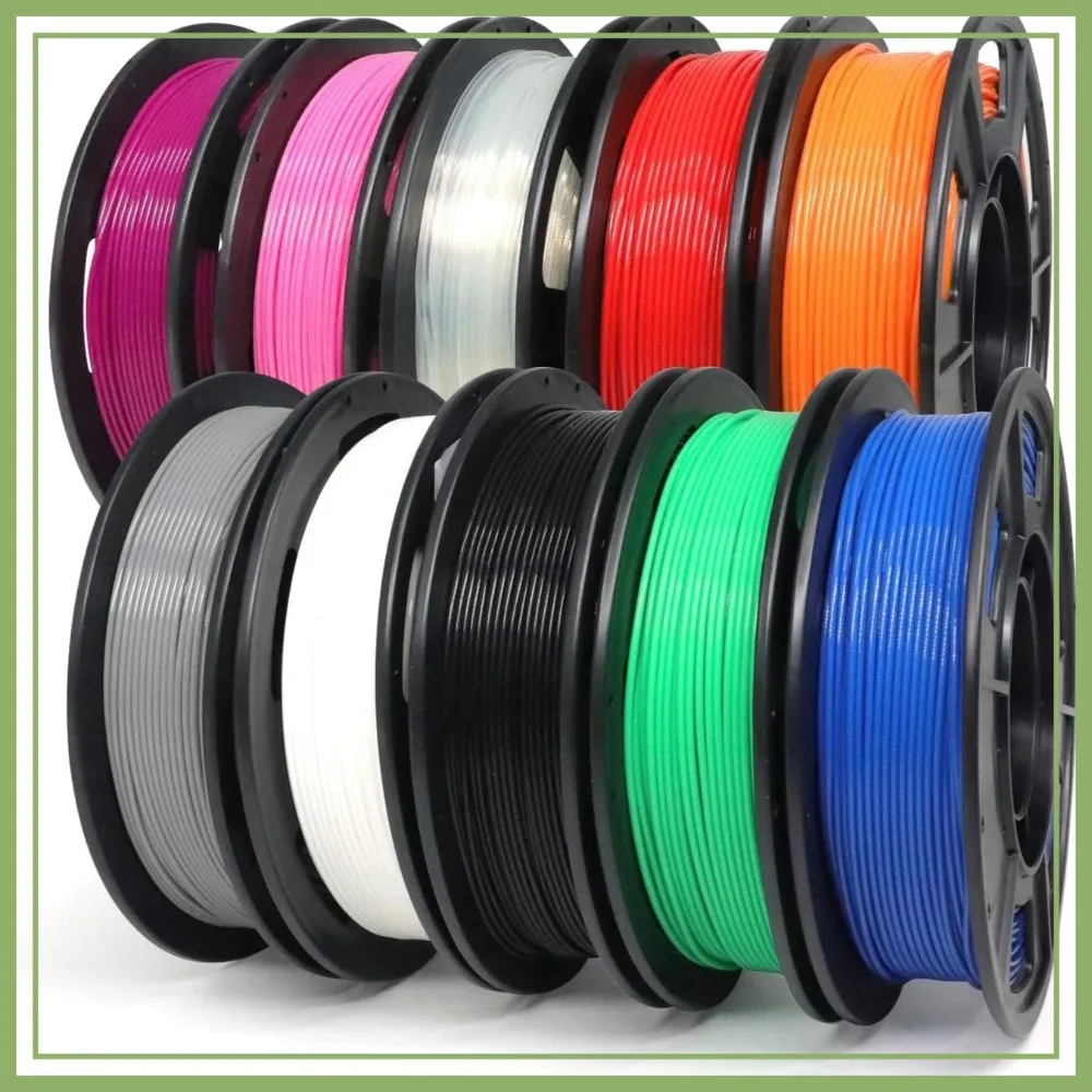 PLA Plus Filament 1.75mm Bundle 10x250g, 2.5KG Sample Pack for 3D Printer, Multi Color, Dimensional Accuracy +/- 0.02mm
PLA Plus Filament 1.75mm Bundle 10x250g, 2.5KG Sample Pack for 3D Printer, Multi Color, Dimensional Accuracy +/- 0.02mm