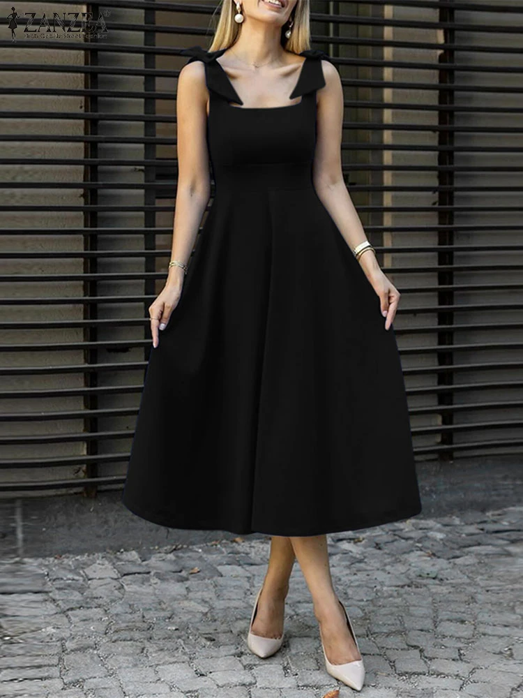 ZANZEA Sexy Bow Tie Strap Tank Vestidos Vintage Suspender Midi Dress Holiday Beach Waisted Party Robe 2025 Summer Women Dresses
ZANZEA Sexy Bow Tie Strap Tank Vestidos Vintage Suspender Midi Dress Holiday Beach Waisted Party Robe 2025 Summer Women Dresses