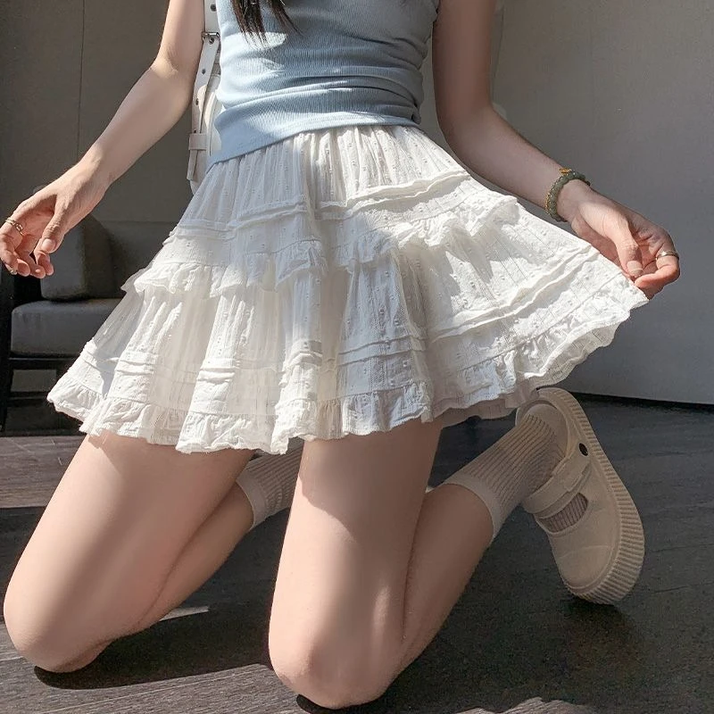 2025 Новая японская корейская мода, летняя белая кружевная короткая юбка трапециевидной формы, повседневная женская юбка с высокой талией, тонкие пышные юбки принцессы с тортом
2025 Новая японская корейская мода, летняя белая кружевная короткая юбка трапециевидной формы, повседневная женская юбка с высокой талией, тонкие пышные юбки принцессы с тортом