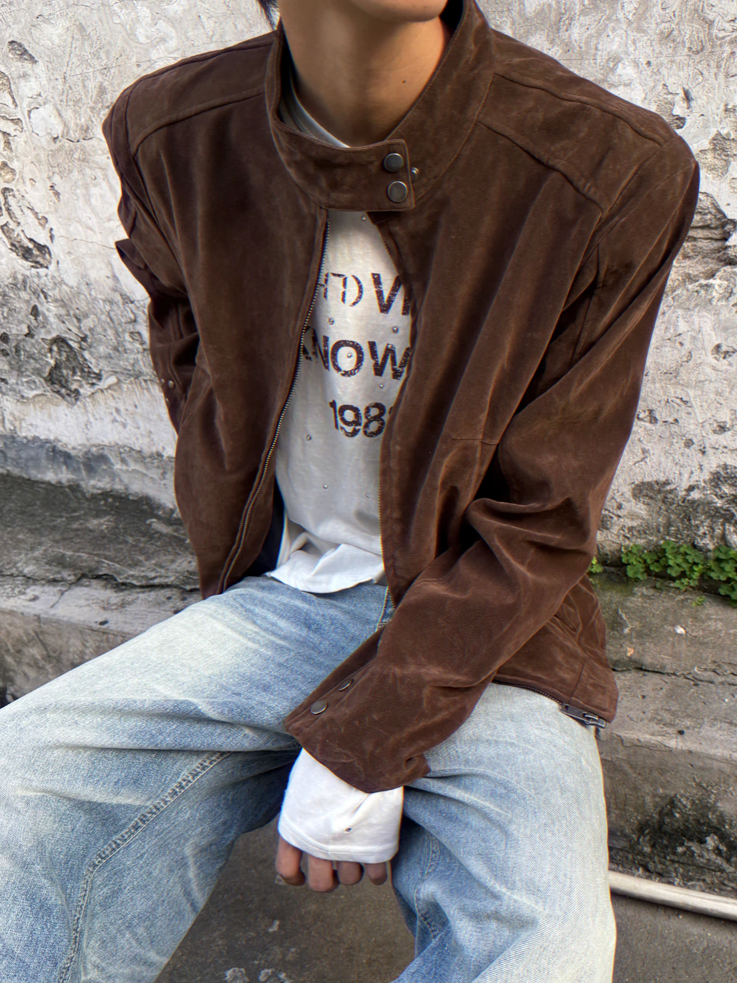 American Retro Brown Suede Jaet Men Loose Casual High Collar Outerwear Trendy Youth Polyester Elastic Fiber Autumn Winter
American Retro Brown Suede Jaet Men Loose Casual High Collar Outerwear Trendy Youth Polyester Elastic Fiber Autumn Winter