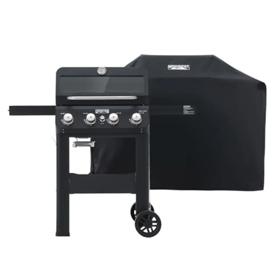 4-Burner Liquid Propane Gas Grill, Matte Black Stainless Steel Burner Grill,One Foldable Shelf for Outdoor Cooking, w/ BBQ Cover
4-Burner Liquid Propane Gas Grill, Matte Black Stainless Steel Burner Grill,One Foldable Shelf for Outdoor Cooking, w/ BBQ Cover