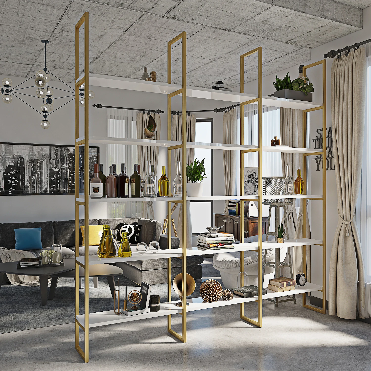 Floor shelf Living room partition bookshelf Multi-layer display shelf Office simple screen bookcase
Floor shelf Living room partition bookshelf Multi-layer display shelf Office simple screen bookcase