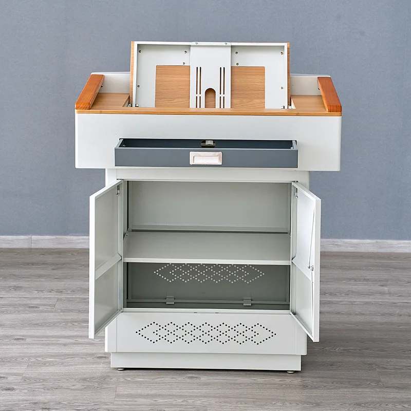 Multimedia podium Wooden surface School Teacher flip computer desk Training institution Electronic classroom Lecture table
Multimedia podium Wooden surface School Teacher flip computer desk Training institution Electronic classroom Lecture table