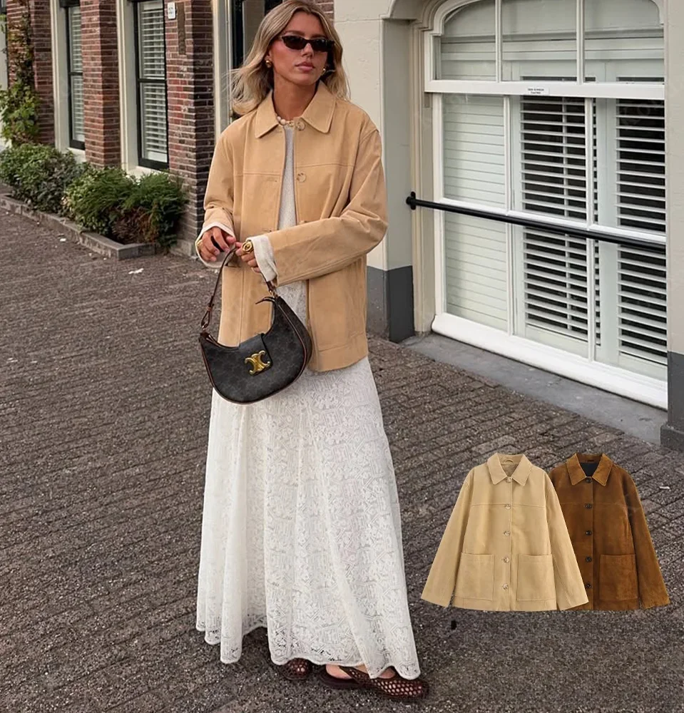 KONDALA женское повседневное замшевое пальто-кенгуру с карманами и пуговицами, куртка 2025 г., модная осенне-зимняя простая универсальная элегантная женская куртка
KONDALA женское повседневное замшевое пальто-кенгуру с карманами и пуговицами, куртка 2025 г., модная осенне-зимняя простая универсальная элегантная женская куртка