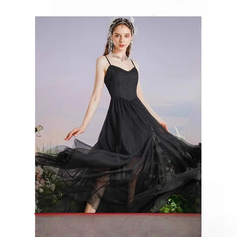 New French mesh suspender dress women's high waist slim fit retro style princess dress
New French mesh suspender dress women's high waist slim fit retro style princess dress