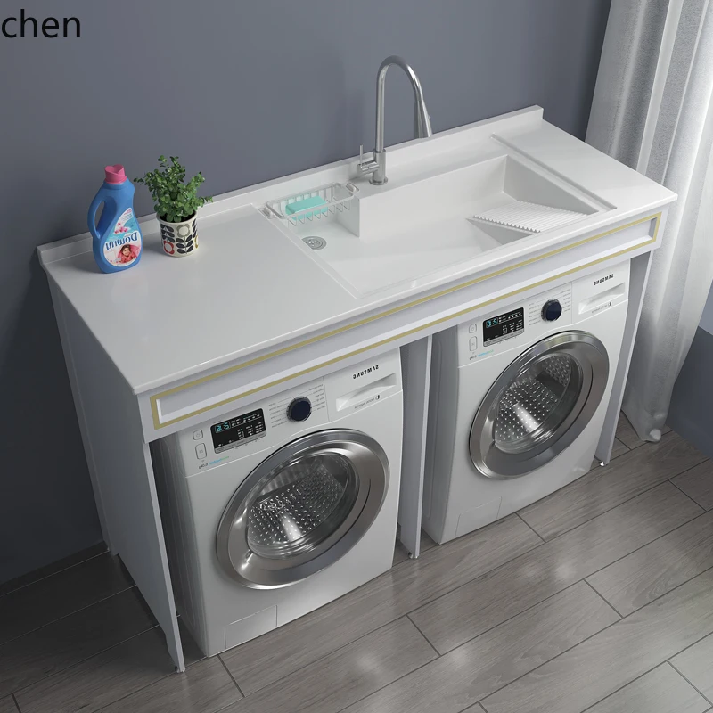 LXC Balcony Laundry Double Washing Machine Combined Cabinet Tumble Dryer significant other Counter Basin with Rubbing Board
LXC Balcony Laundry Double Washing Machine Combined Cabinet Tumble Dryer significant other Counter Basin with Rubbing Board