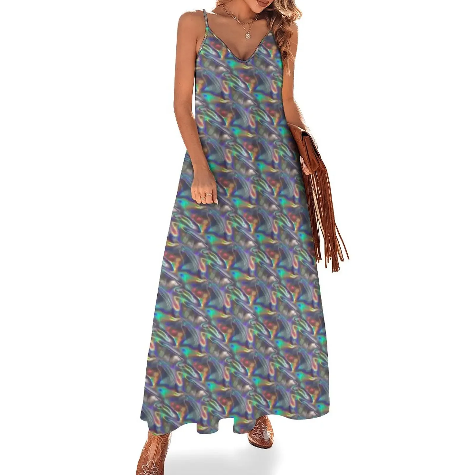 silver holographic print Sleeveless Dress long dress women dresses ladies 2025 summer Women's summer long dress
silver holographic print Sleeveless Dress long dress women dresses ladies 2025 summer Women's summer long dress